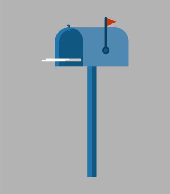 Posta kutusu izole edilmiş. Sokak için mektup kutusu. Vektör illustratio