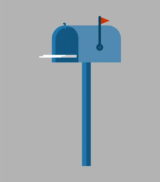 Postbus geïsoleerd. Doos voor letters voor straat. Vector Illustratio — Stockvector