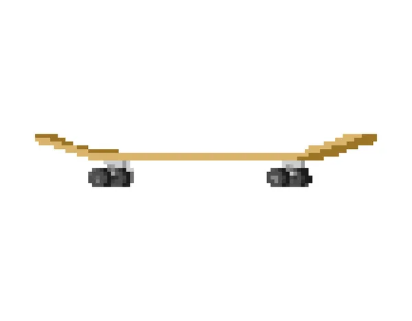 Skateboard pixel konst. Board för ridning 8 bitar. Gamla spel grafik — Stock vektor