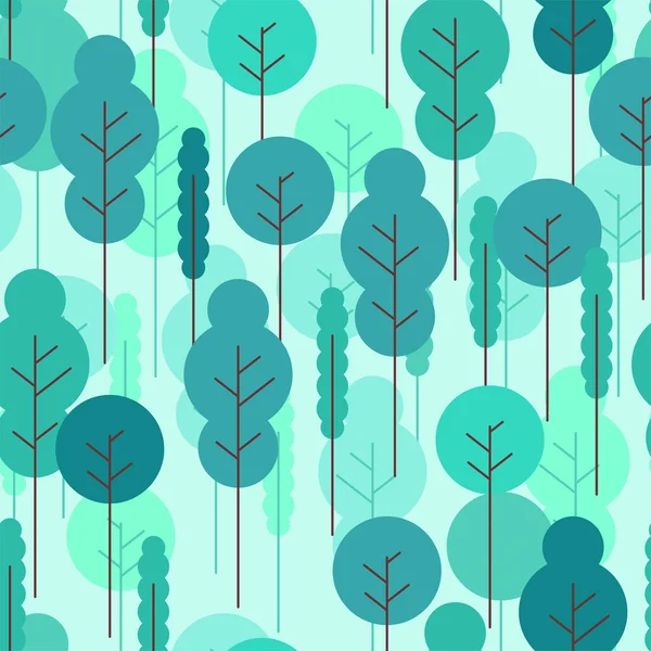Bosque patrón de dibujos animados sin costura. Fondo de vida silvestre. Naturaleza orn — Vector de stock