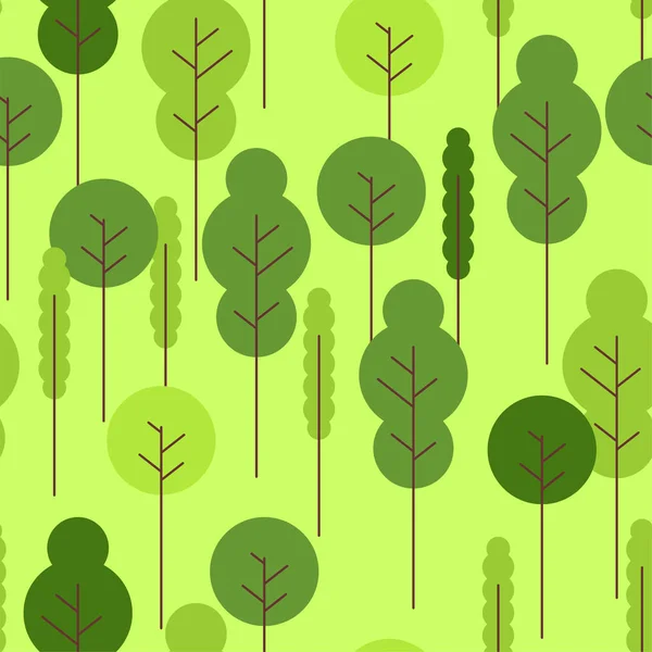 Bosque patrón de dibujos animados sin costura. Fondo de vida silvestre. Naturaleza orn — Vector de stock