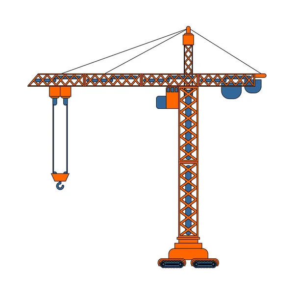 Grúa elevadora aislada. construcción industrial. Vector ilustra — Archivo Imágenes Vectoriales