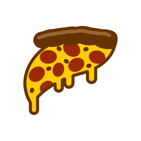 Pizza pixel art piece is pixelated fast Royalty Free Vector