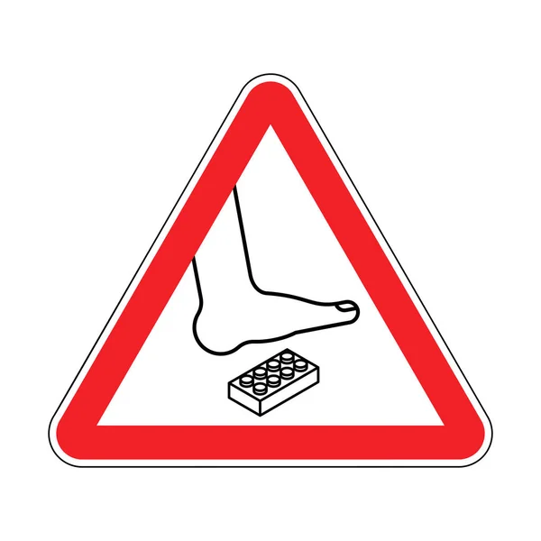 注意プラスチック構造の詳細。赤い道路標識を警告します。聖 — ストックベクタ