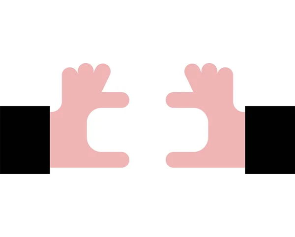 Sostenga la mano con plantilla de dedos. Ilustración vectorial — Vector de stock