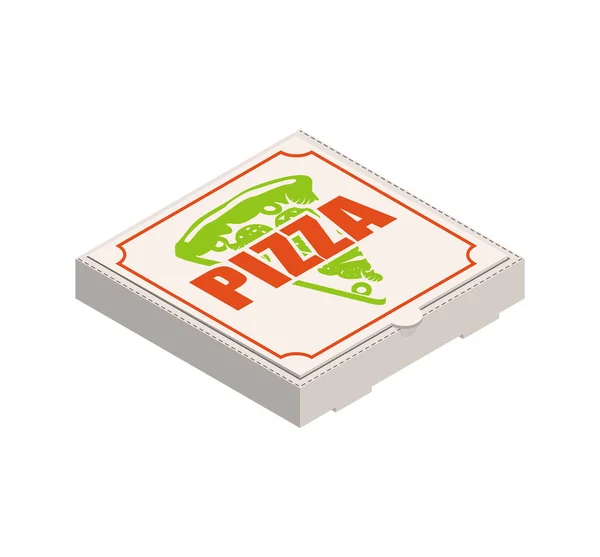 Pizza Box geïsoleerd. Fast Food vector teken — Stockvector