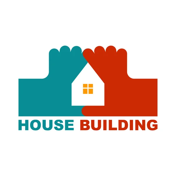 Logo Maison des doigts. Symbole de la maison. Icône vectorielle — Image vectorielle