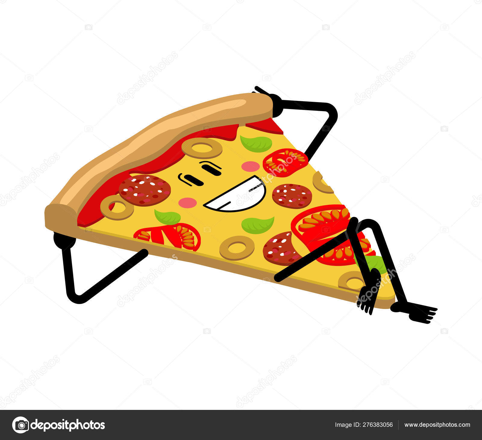 ハッピースライスピザ 漫画の食べ物 ベクトルイラスト ストックベクター C Maryvalery ハッピースライスピザ 漫画の食べ物 ベクトルイラスト ストックベクター C Maryvalery