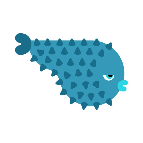 Riccio di pesce isolato. animale marino. natura subacquea — Vettoriale Stock