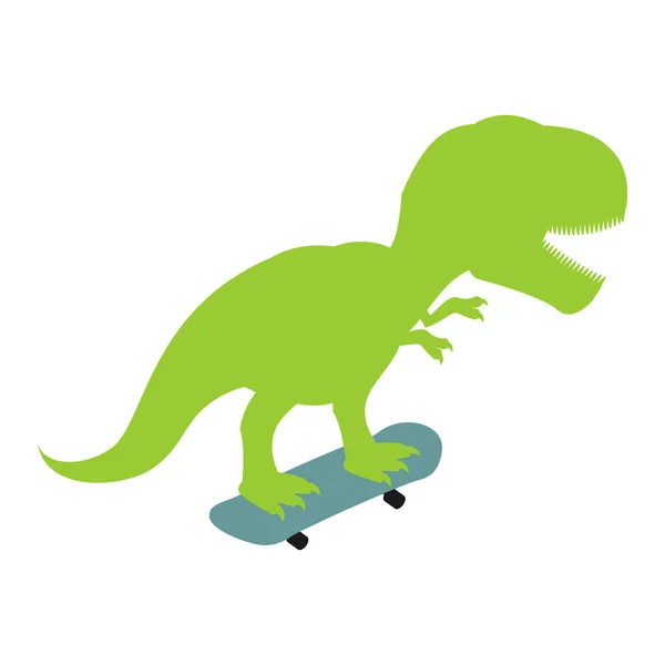 Tyrannosaure sur skateboard. Dino Skateboarder. T Rex. Prehistor — Image vectorielle