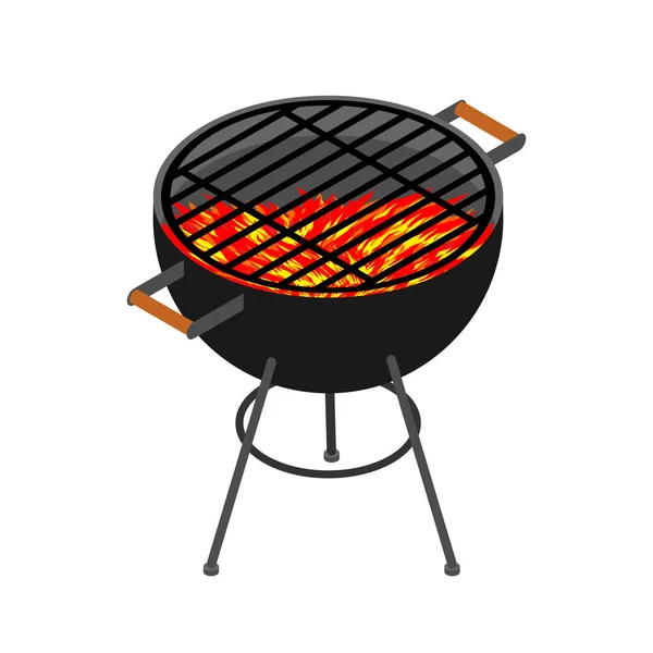 Grill isolated. Iron grille for frying meat — Stock Vector