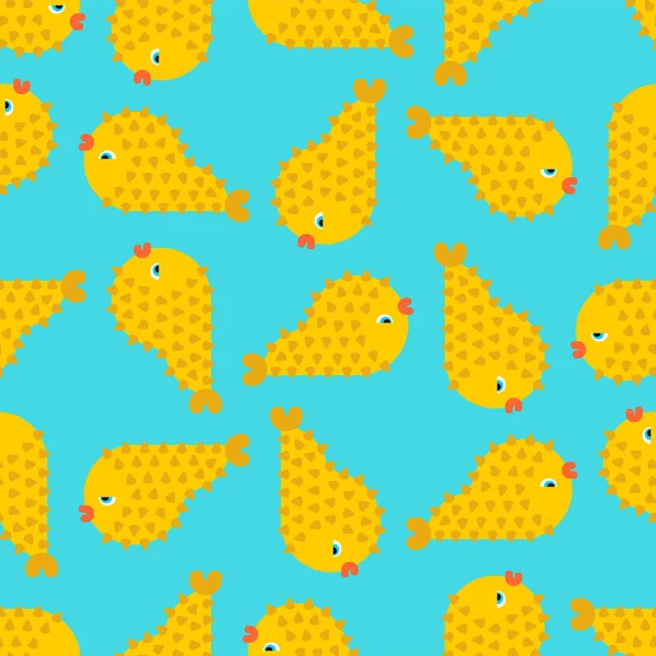Ψάρια σκαντζόχοιρος μοτίβο απρόσκοπτα. φόντο των θαλάσσιων ζώων. φύση un — Διανυσματικό Αρχείο