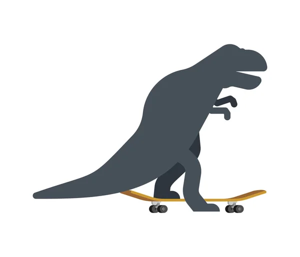 Tyrannosaure sur skateboard. Dino Skateboarder. T Rex. Prehistor — Image vectorielle