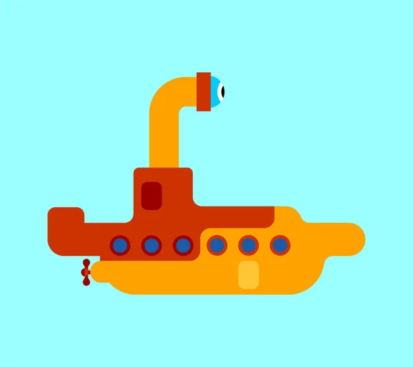 Onderzeese cartoon geïsoleerd. Schip voor onderwater duiken. Vector i — Stockvector