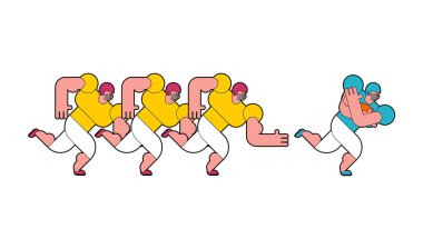 Amerikalı futbolcu. Atlet eylem spor vektör ıllustrati