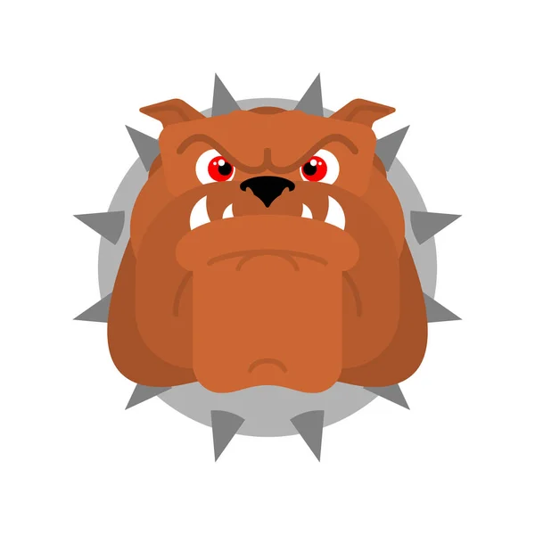 ガード犬の顔。怒っている犬の頭の看板。ベクトルイラストレーション — ストックベクタ