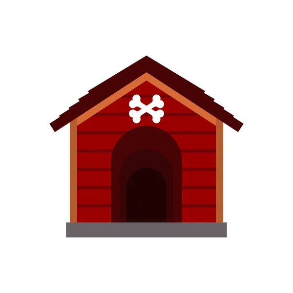 Doghouse aislado. ilustración vector de la perrera. Casa para perro — Vector de stock