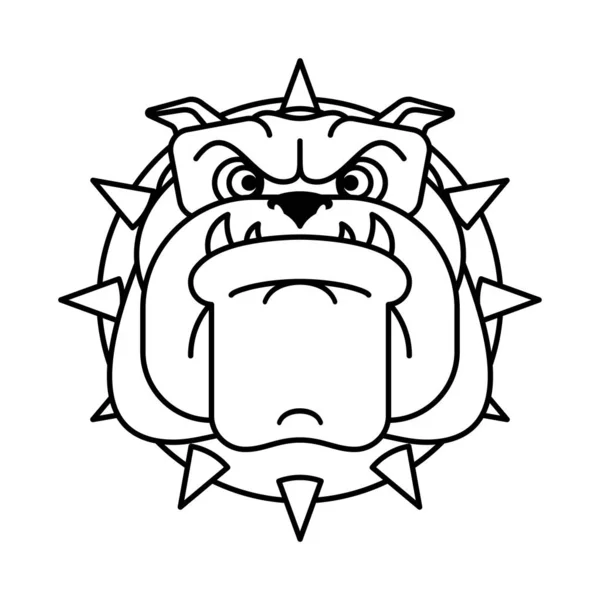 Őrző-védő kutyák arcát. Dühös kutya fej jel. vektoros illusztráció — Stock Vector