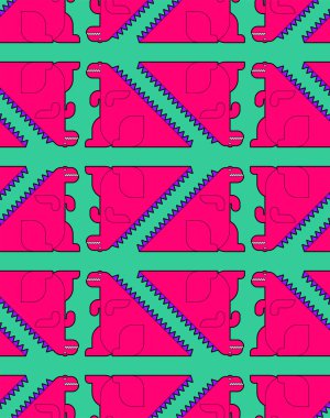 Ejderha karikatür desen sorunsuz. Dinozor arka planı. Dino ornam