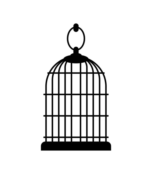 Empty birdcage isolated. cage for brid. vector illustration — Stock Vector