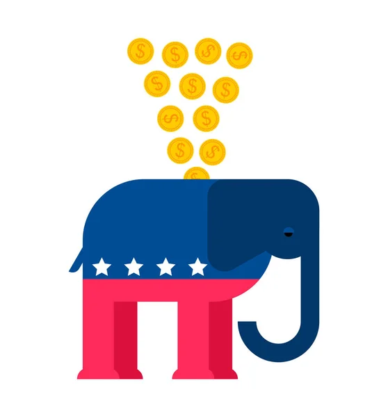 Olifant Moneybox Republikeinse partij USA. Vector illustratie — Stockvector