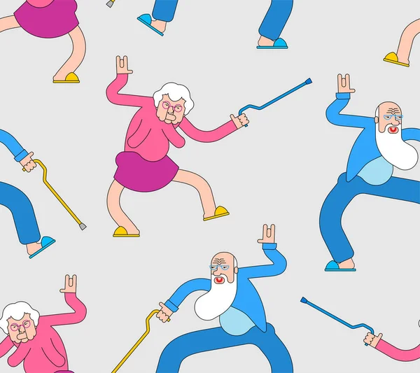Старі люди танцюють візерунок безшовно Дідусь і бабуся — стоковий вектор