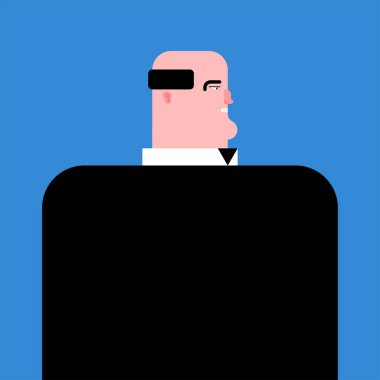 Büyük patron Yan görünüm karikatür izole. İşadamı vektör illustra