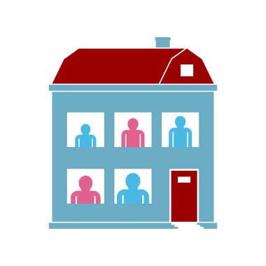 Aile evi tabelası. Aile konutu simgesi. vektör illüstrasyon