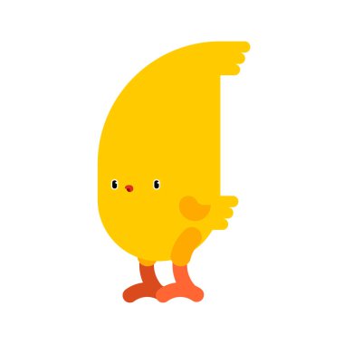 Kuş sarıkarikatür izole. Birdie küçük. Vektör çizimi