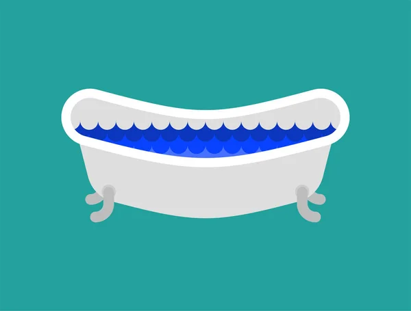 Baño de agua de dibujos animados aislados. Bañera vector ilustración — Vector de stock