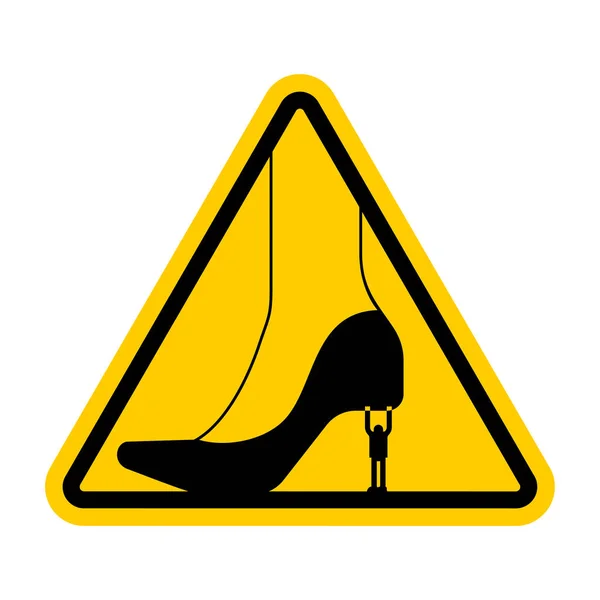 Attention Henpecked man. Avertissement signalisation jaune. Attention mec H — Image vectorielle