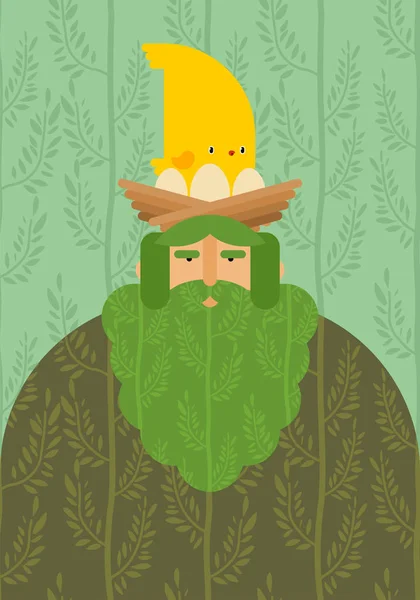 Vieil homme Esprit de forêt . — Image vectorielle