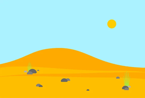 Wüstenlandschaft Cartoon. Sandwellen Hintergrund. Vektorillustration — Stockvektor