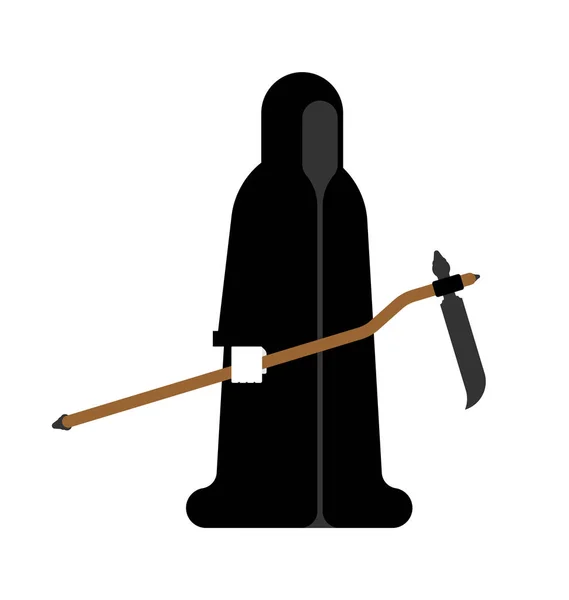 Grim Reaper z kosą w kapturze. Symbol śmierci wektor ilustratio — Wektor stockowy