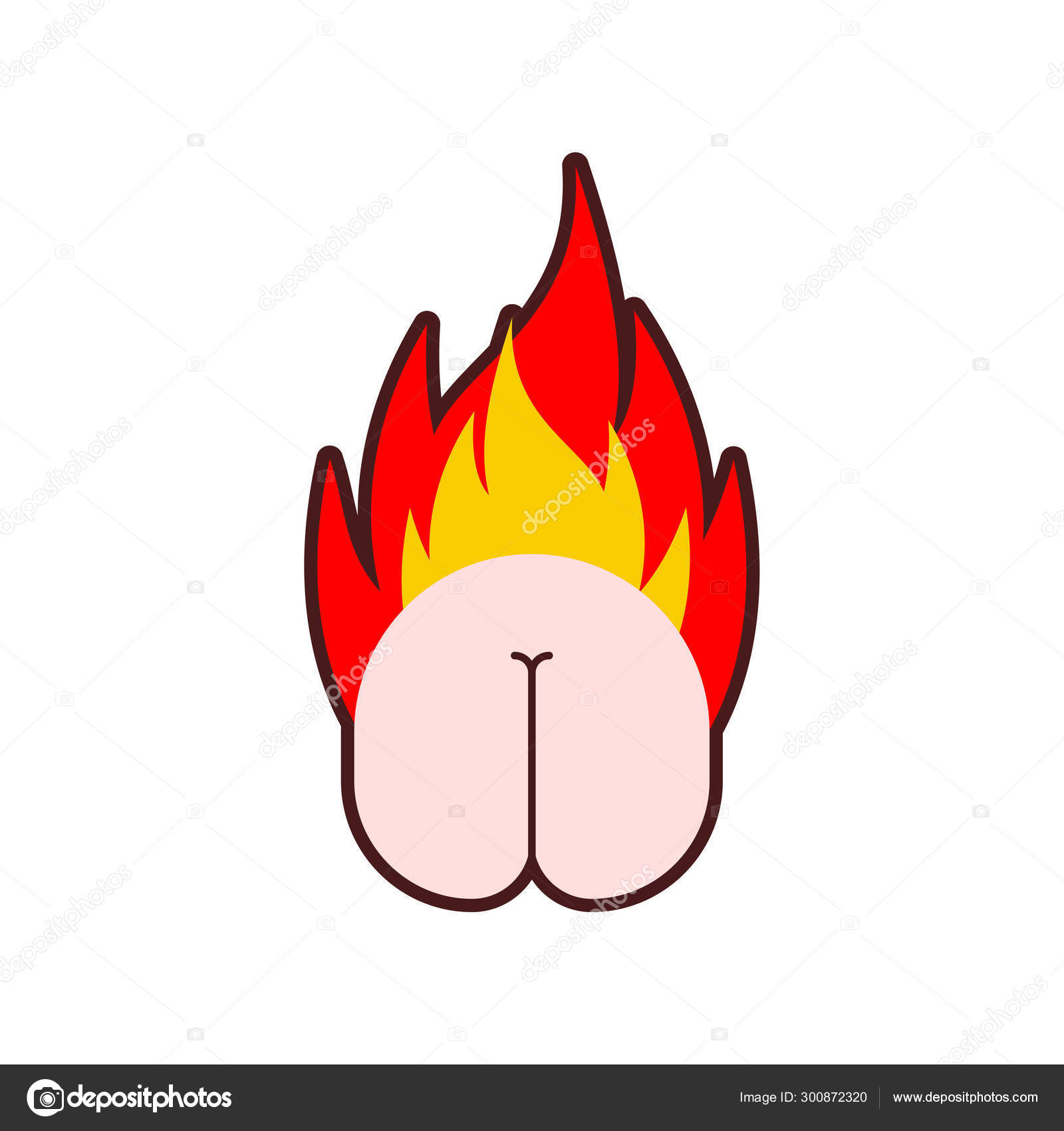 Butthurt Zeichen. Hintern verletzt Ikone. Arsch auf Feuer Symbol.  Reizbarkeit Stock-Vektorbild von ©MaryValery 300872320, image size:1600x1700