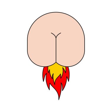 Butthurt sign. Ass on fire symbol. Butt Hurt icon. irritability 