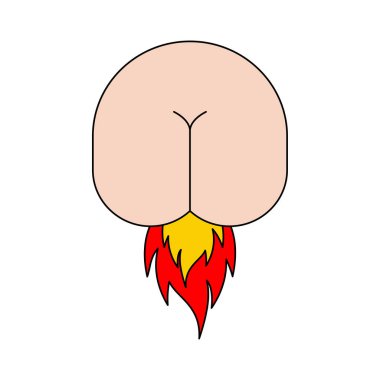 Butthurt sign. Ass on fire symbol. Butt Hurt icon. irritability  clipart