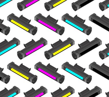 Yazıcı toner kartuş Cmyk desen sorunsuz. Camgöbeği ve Macenta.