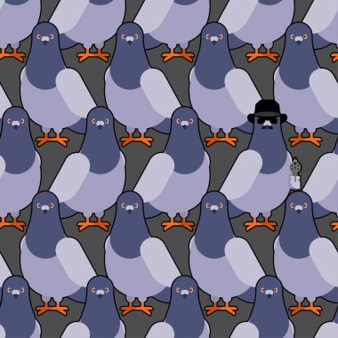 Güvercin gri desen sorunsuz. güvercin arka plan. Şehir kuş vektörü 