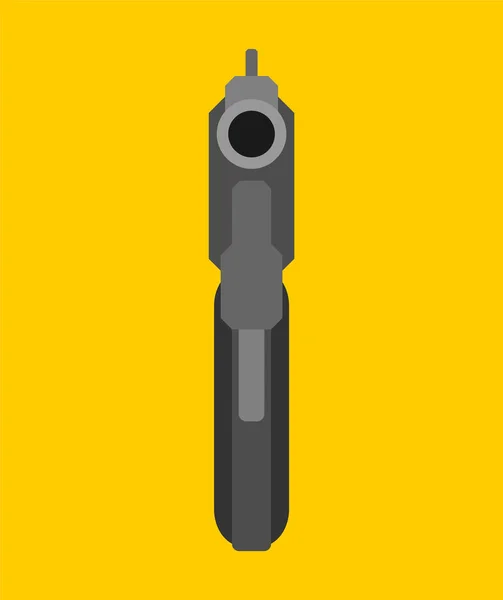Automatic Gun front view isolated. handgun Vector illustration — Stock Vector