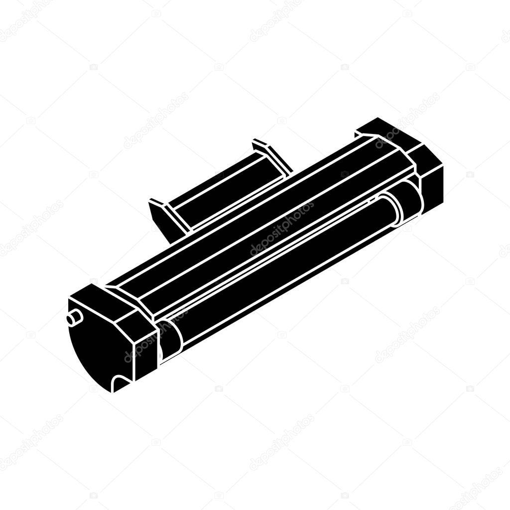 Printer toner cartridge isolated. ink Laser Jet printer