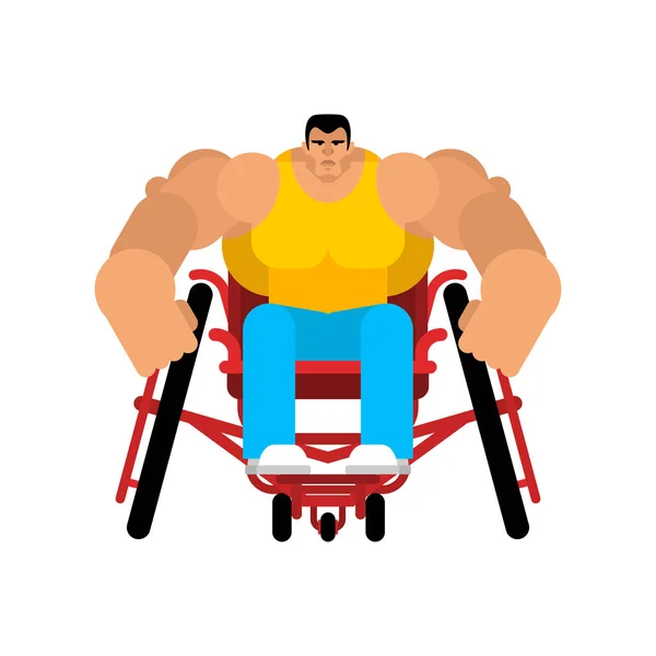車椅子アスリートは孤立した。スポーツ用車椅子。無効なスポーツ. — ストックベクタ