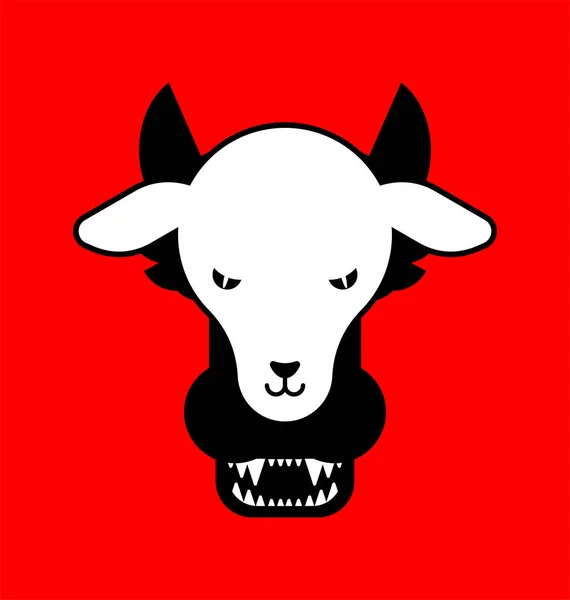 Lupo in segno icona abbigliamento di pecora. illustrazione vettoriale — Vettoriale Stock