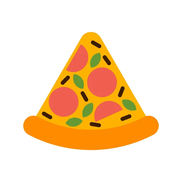 Pizza slice cartoon geïsoleerd. Fast Food vector illustratie — Stockvector