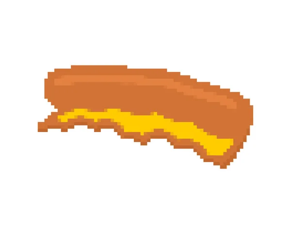 Pizza crust pixel art. sobrante pizza 8bit comida rápida vector illu — Archivo Imágenes Vectoriales