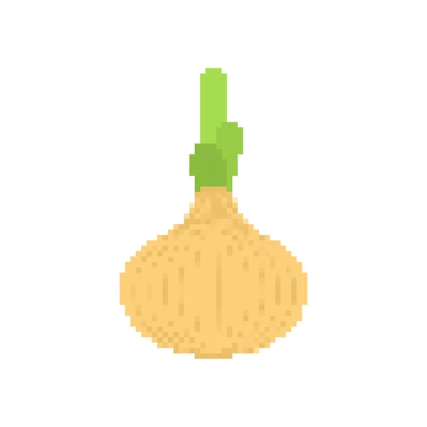 Arte píxel cebolla aislado. 8 bits de verdura. ilustración vectorial — Vector de stock