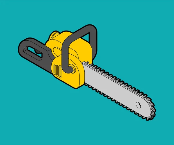 Chainsaw isometric isolated. lumberjack Tool vector illustration — Stock Vector