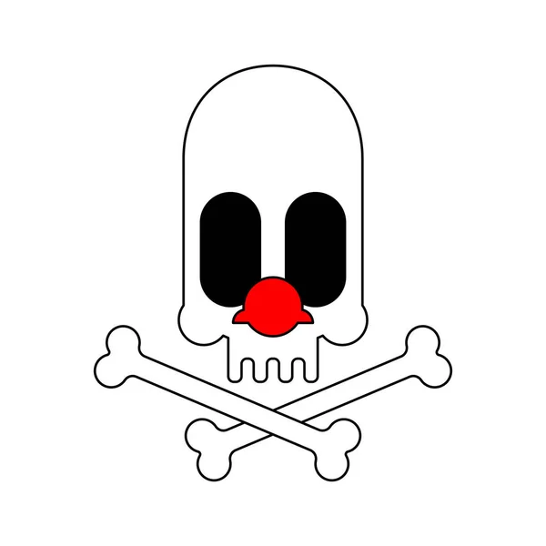 Clown czaszki i kości. Horror Halloween ilustracja wektor — Wektor stockowy