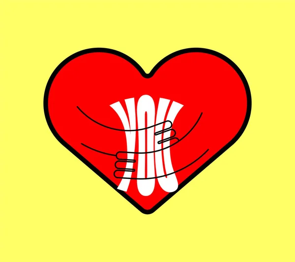 Abraços Cardíacos Assinados Coração Com Símbolo Mãos Ilustração Vetorial —  Vetores de Stock