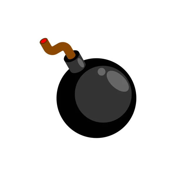 Bomba Cartone Animato Isolato Illustrazione Vettoriale Bomba Rotonda — Vettoriale Stock